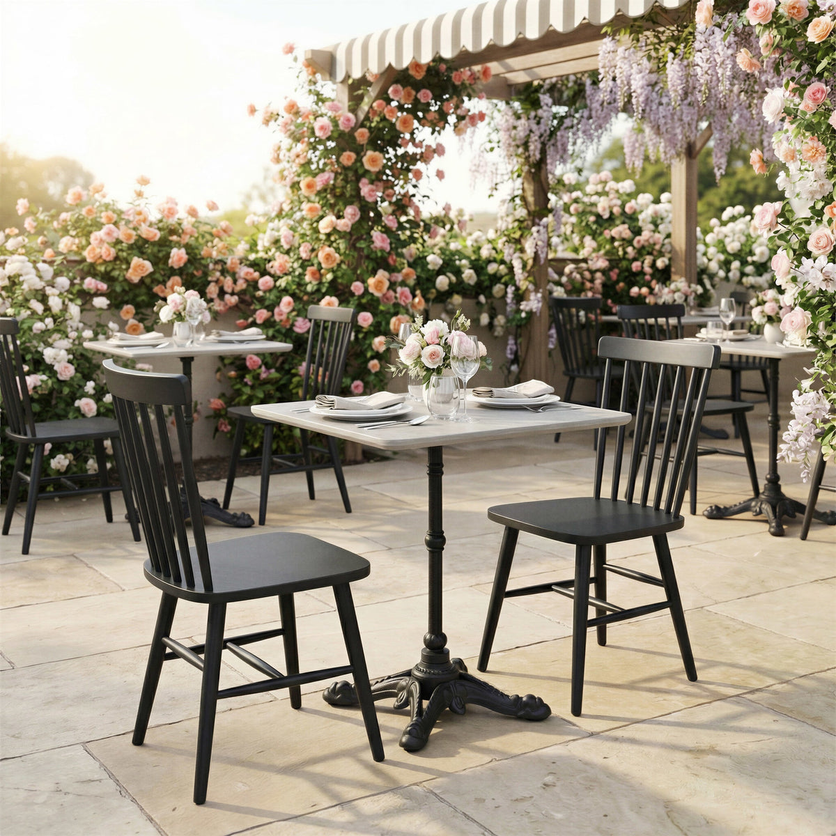 Zeilen Outdoor Patio Dining Chair, Set of 2, Black