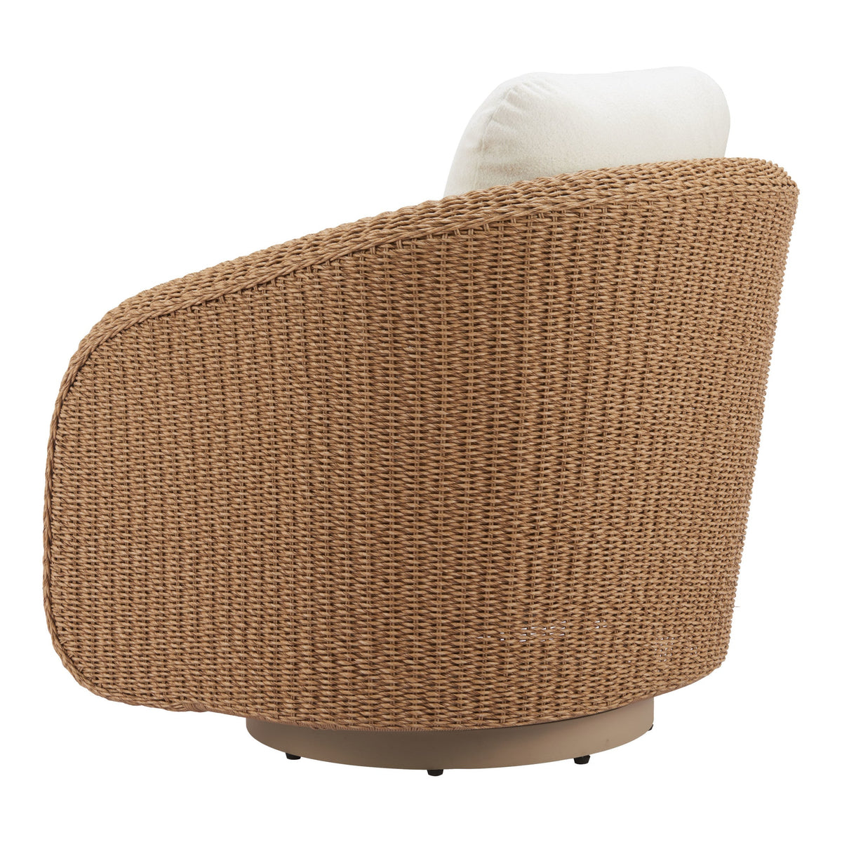 Solara Outdoor Patio Swivel Chair, Ivory