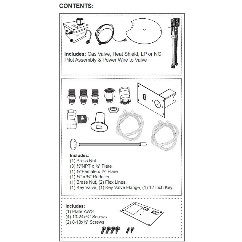 Firegear FG-AWS30VDC-HC-K-P high-capacity AWS multiple fire feature ignition system propane