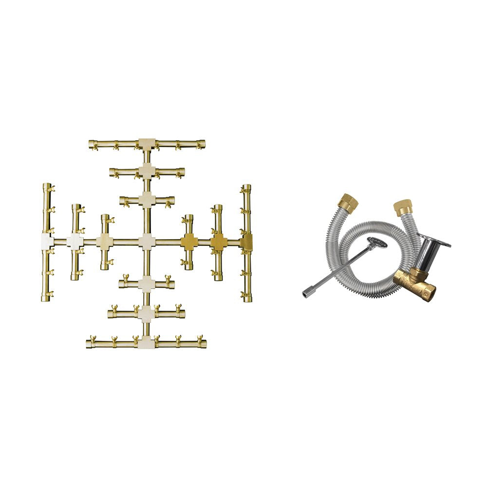 Firegear FG-PSBR-SF25-LPK 25-inch Pro Series brass snowflake propane kit