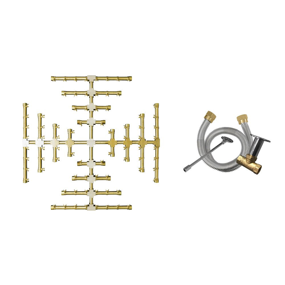 Firegear FG-PSBR-SF32-LPK 32-inch Pro Series brass snowflake propane kit
