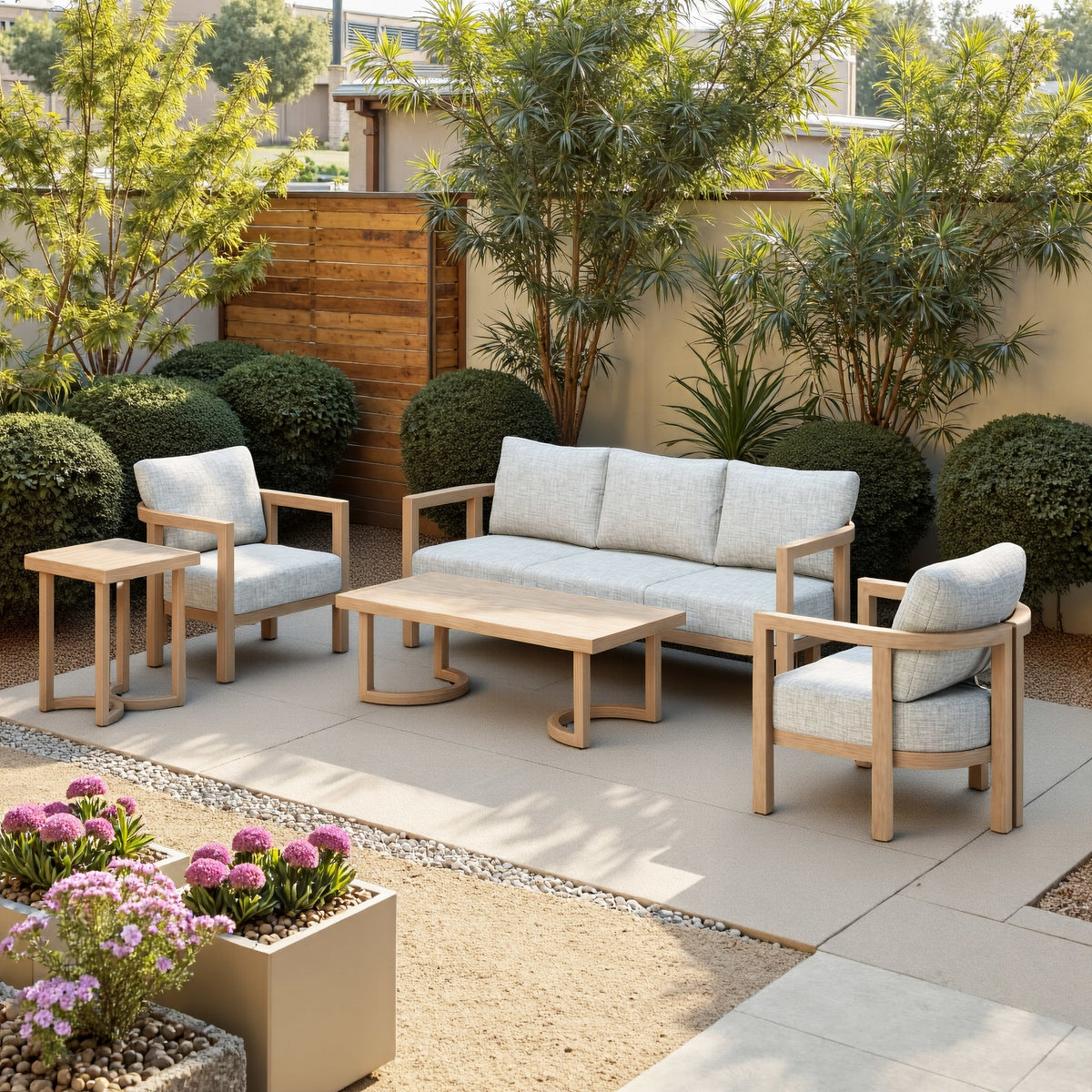 Leto Outdoor Patio Coffee Table, Brown
