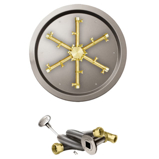 Firegear FPB-19RPSBR14MT-N 19-inch round drop-in natural gas Pro Burning Spur system