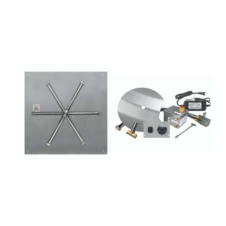 Firegear FPB-34SFBSAWS-N 34-inch square flat natural gas AWS burner system