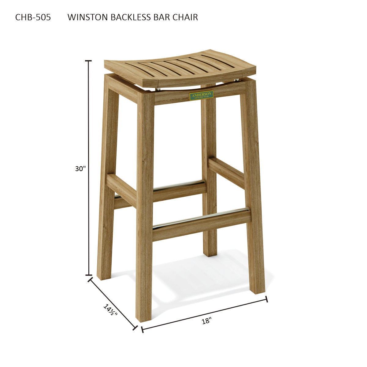 Anderson Teak Winston Bar Chair