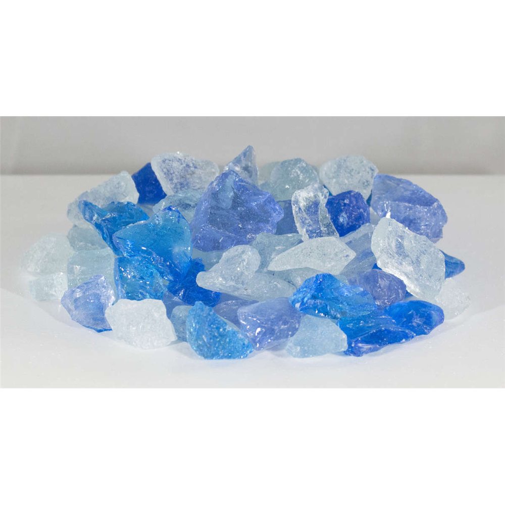 Firegear GL-LIGHTBLUE-10 light blue 1/2 to 3/4 inch fire glass 10 lb bag