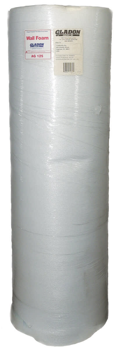 Gladon Pool Wall Foam, 1/8 inch x 48 inch x 125 ft, model AG125
