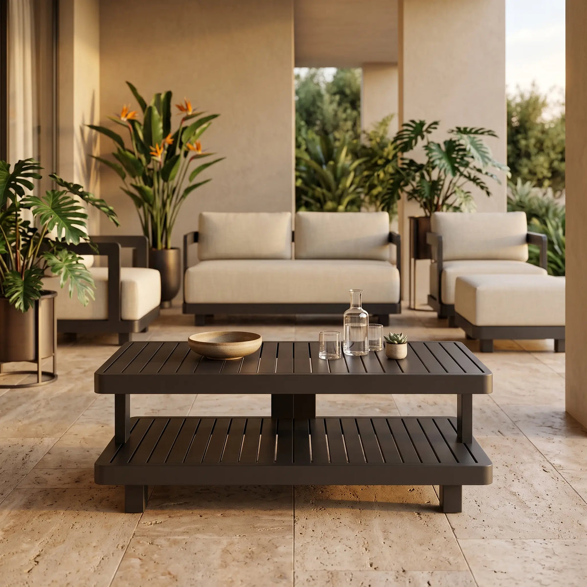 Anderson Teak Granada Aluminum Coffee Table