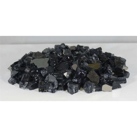 Firegear GRL-BLACK-10 black reflective fire glass 1/2 to 3/4 inch 10 lb bag