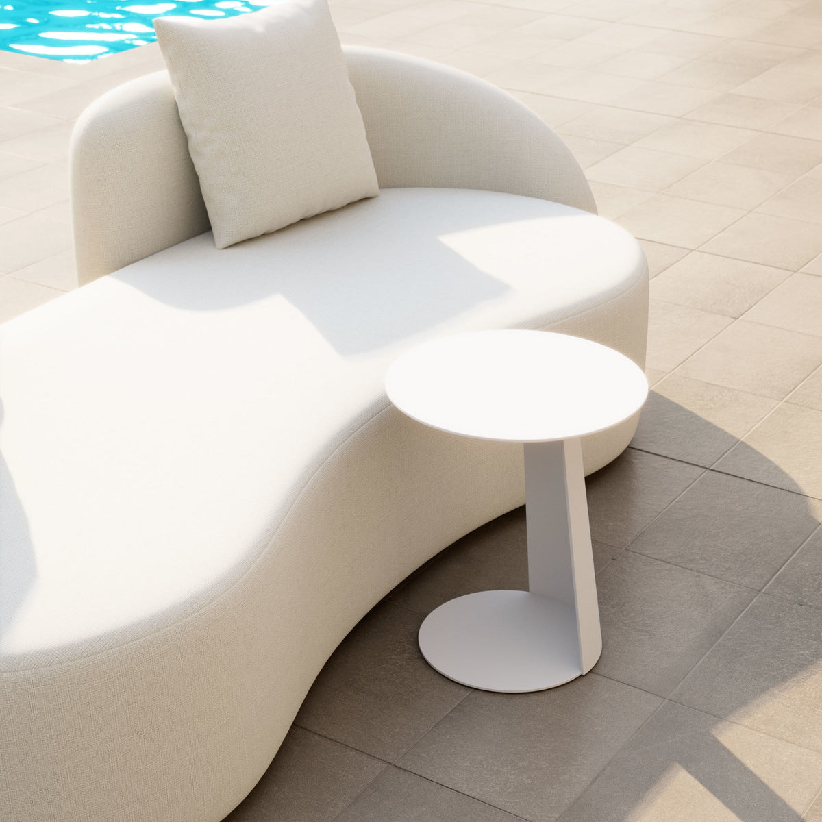 Sunny Isles Outdoor Patio Side Table, White
