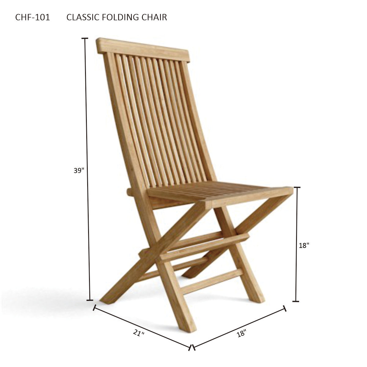 Anderson Teak Windsor Classic Chair 7-Piece Folding Dining Set