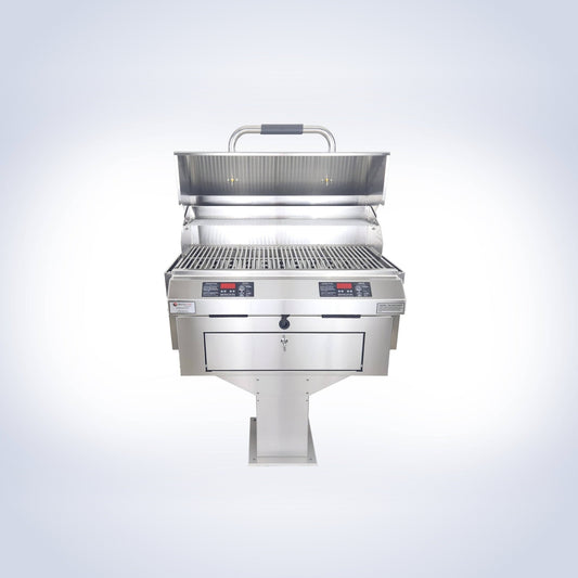Electri-Chef Ruby Pedestal-Base Electric Grill, 32 inch, Dual Temperature Control, model 4400-EC-448-PB-D-32