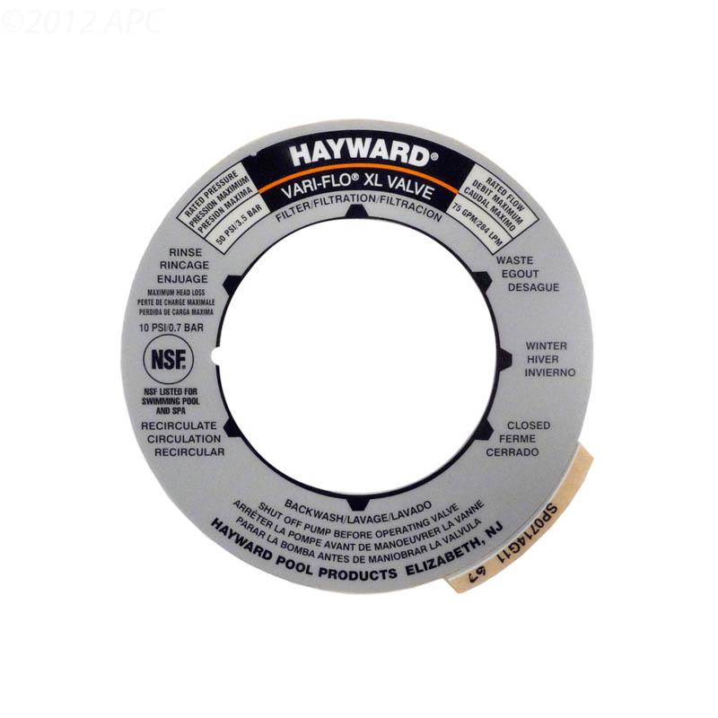 Hayward Multi-Language Label Plate, English, French and Spanish, model SPX0714G