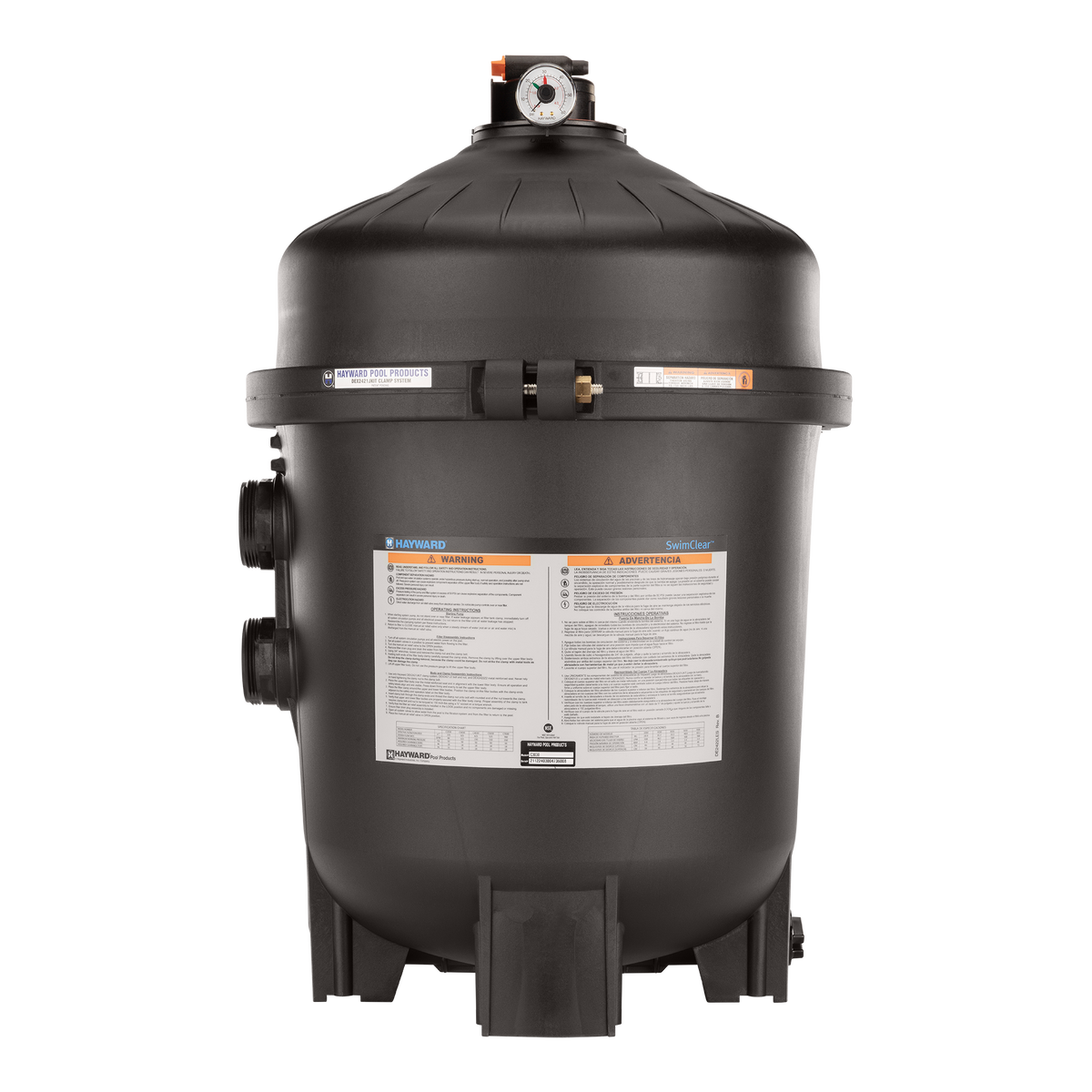 Hayward SwimClear C3030 multi element cartridge pool filter, 325 square feet, front view