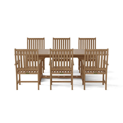 Anderson Teak Bahama Wilshire Armchair 7-Piece Extension Dining Set