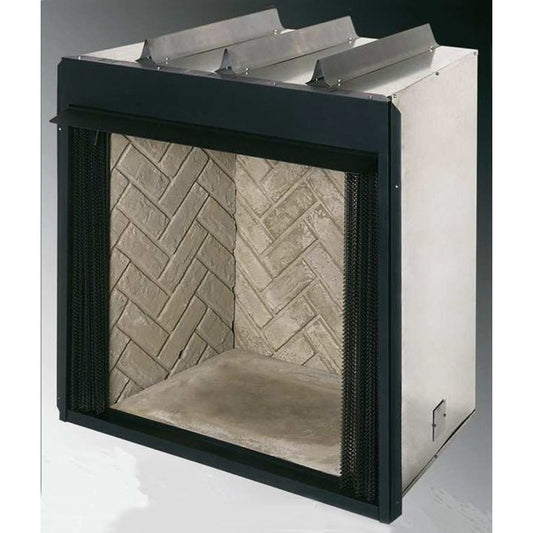 Heatmaster HVF-BM36 36 inch vent free fireplace with herringbone panels