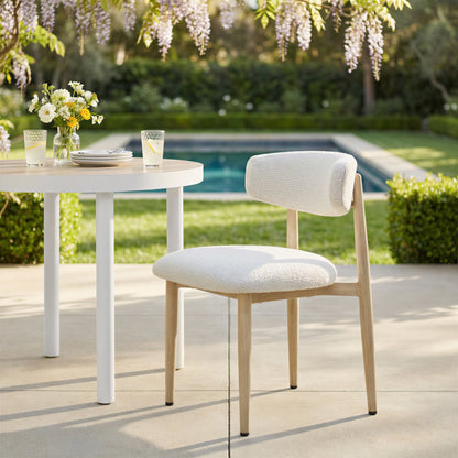 Bege Outdoor Patio Dining Chair, White