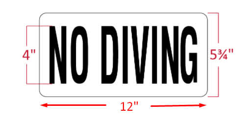 Inlays No Diving Words (4" | V621700