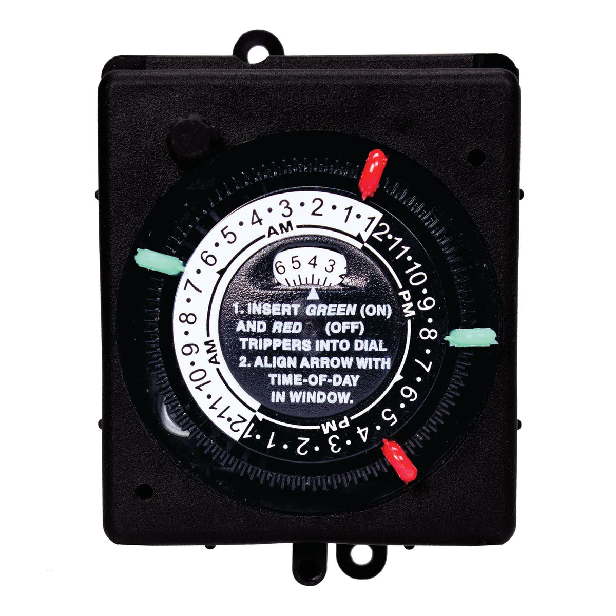 Intermatic 24 Hour Mechanical Timer, 125V, 2 On and 2 Off, Panel Mount, model PB913N84