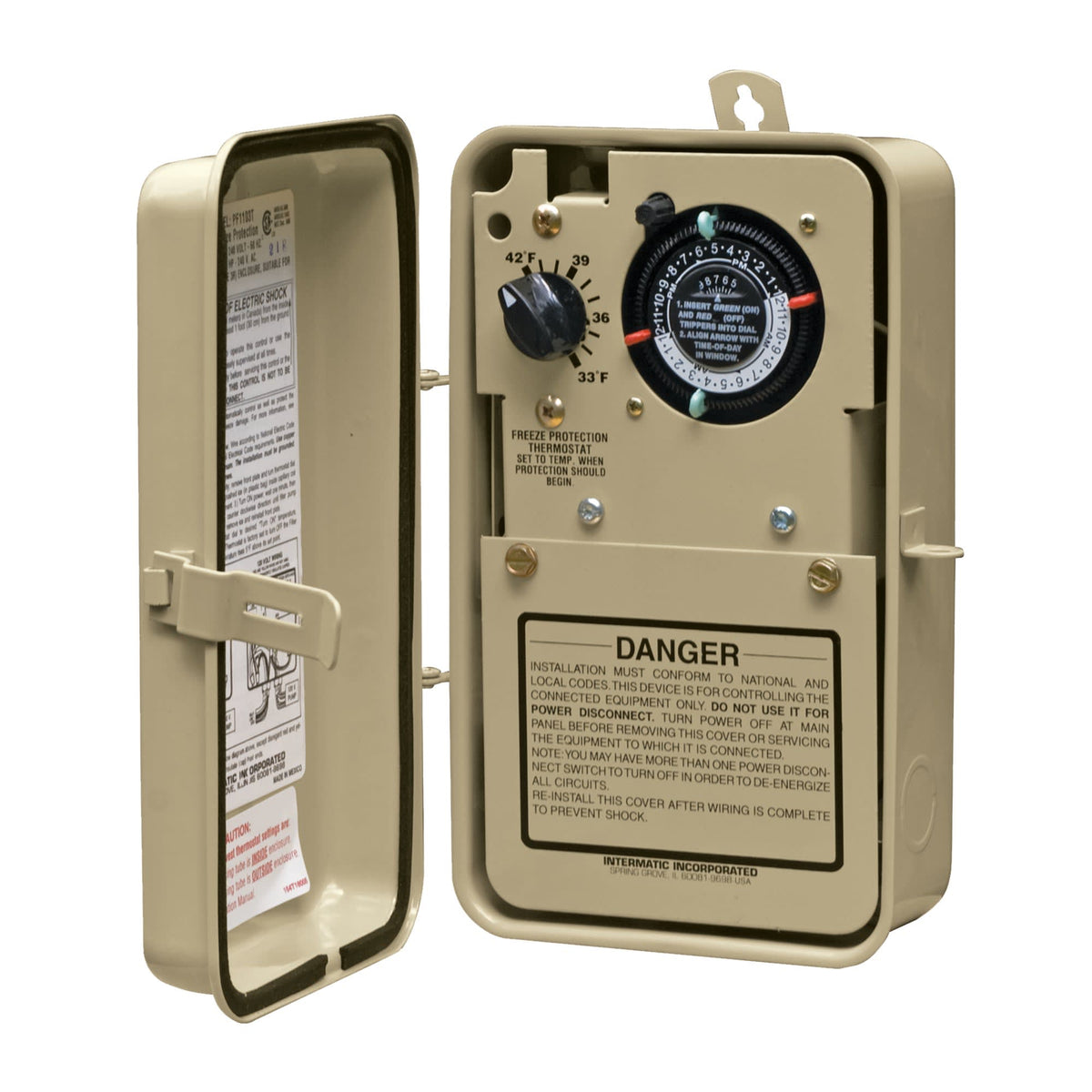 Intermatic 24 Hour Mechanical Timer with Thermostat, 120/240V, Freeze Protection, model PF1103T