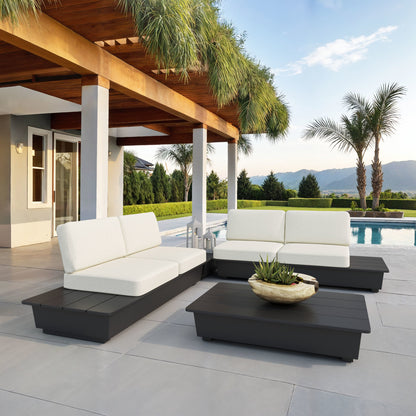 Tien Outdoor Patio Left Facing Loveseat, Beige