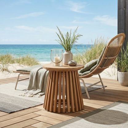 Zahara Outdoor Patio Side Table, Natural