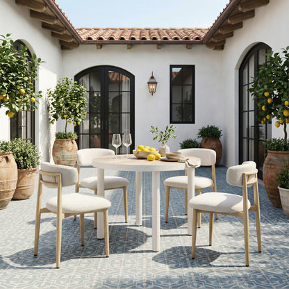 Bege Outdoor Patio Dining Chair, White
