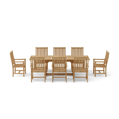 Anderson Teak Bahama Wilshire Armchair 9-Piece Extension Dining Set
