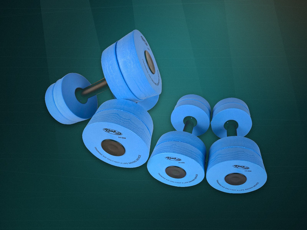Swim kickboards, pull buoys and water aerobics equipment