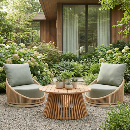 Zahara Outdoor Patio Coffee Table, Natural