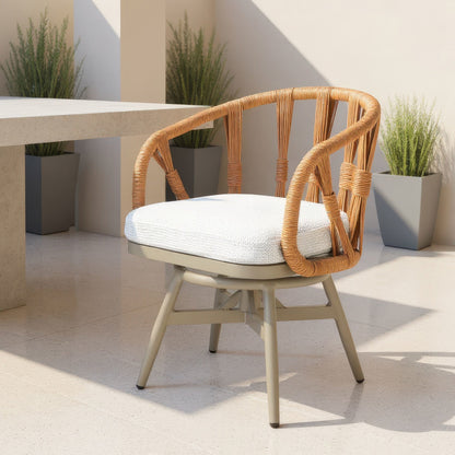 Safal Outdoor Patio Swivel Dining Chair, Multicolor