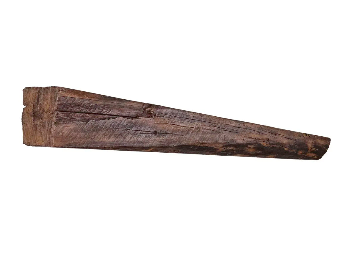 Lexington Hearth Cabin Pine mantel in Maduro, left end view