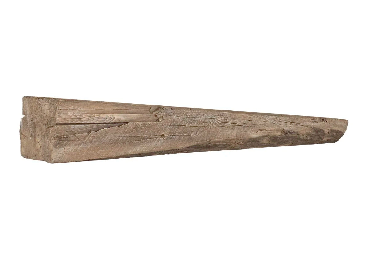 Lexington Hearth Cabin Pine mantel in Pale Honey, left angle view
