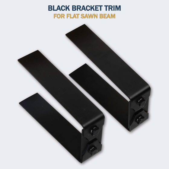Lexington Hearth decorative bracket trim in Black for the Flat Sawn Beam mantel