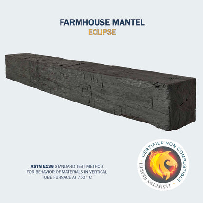 Lexington Hearth Farmhouse mantel in Eclipse mounted above a fireplace