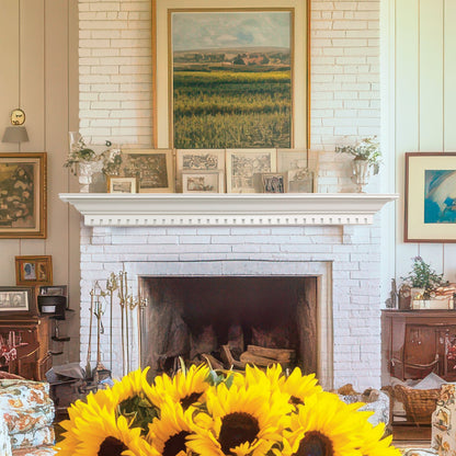 Lexington Hearth Federal fireplace mantel shelf with dentil molding