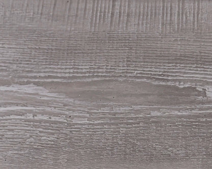 Lexington Hearth Flat Sawn Beam mantel in Weathered Grey, close-up of the finish