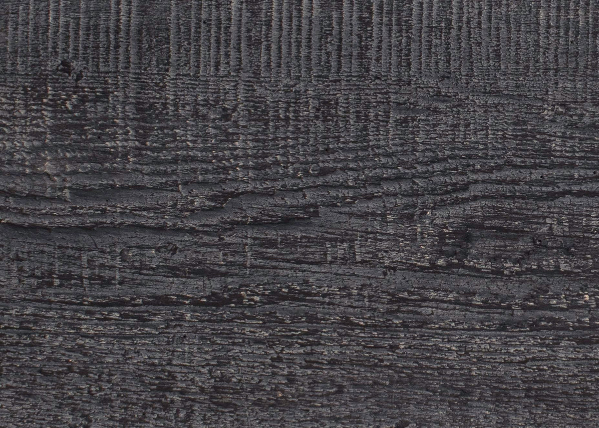 Lexington Hearth Flat Sawn Beam mantel in Eclipse, close-up of the finish