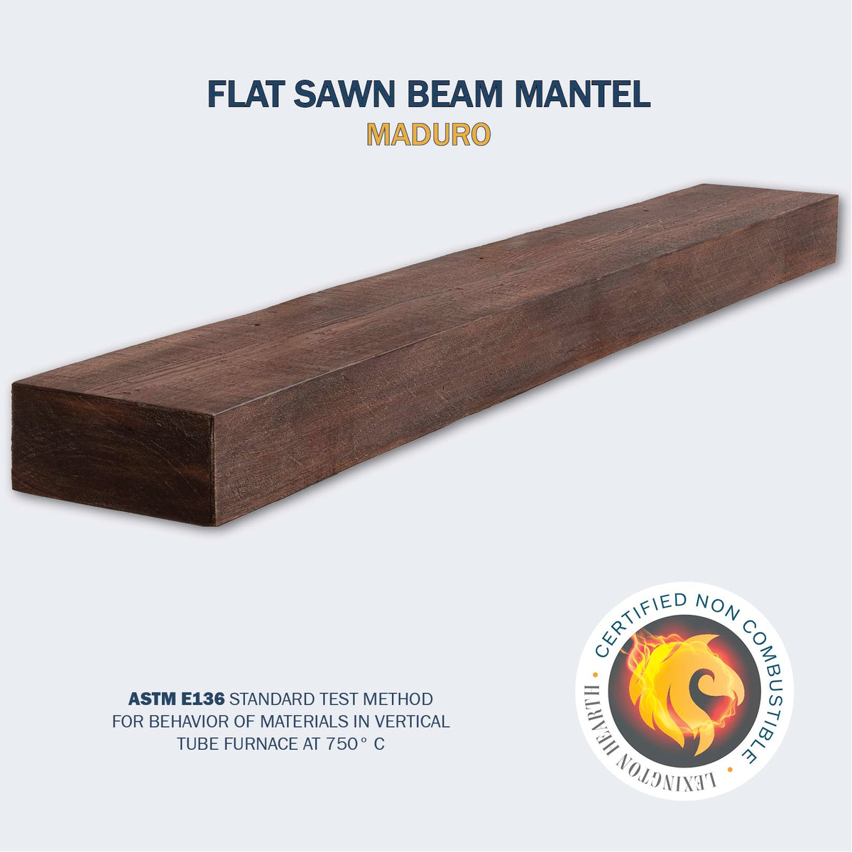 Lexington Hearth Flat Sawn Beam non-combustible mantel shelf