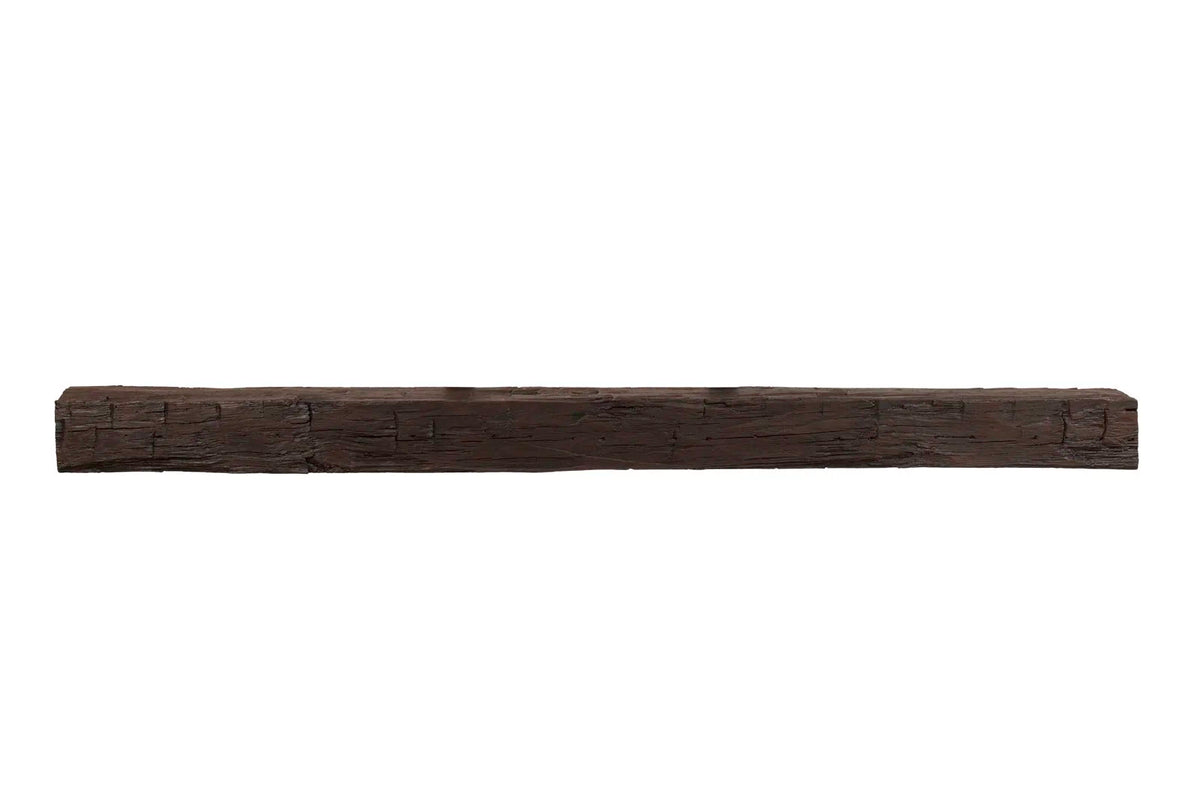 Lexington Hearth Hayloft Beam mantel in Roasted Chestnut, front view