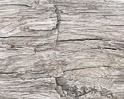 Lexington Hearth Hayloft Beam mantel in Weathered Grey, close-up of the finish