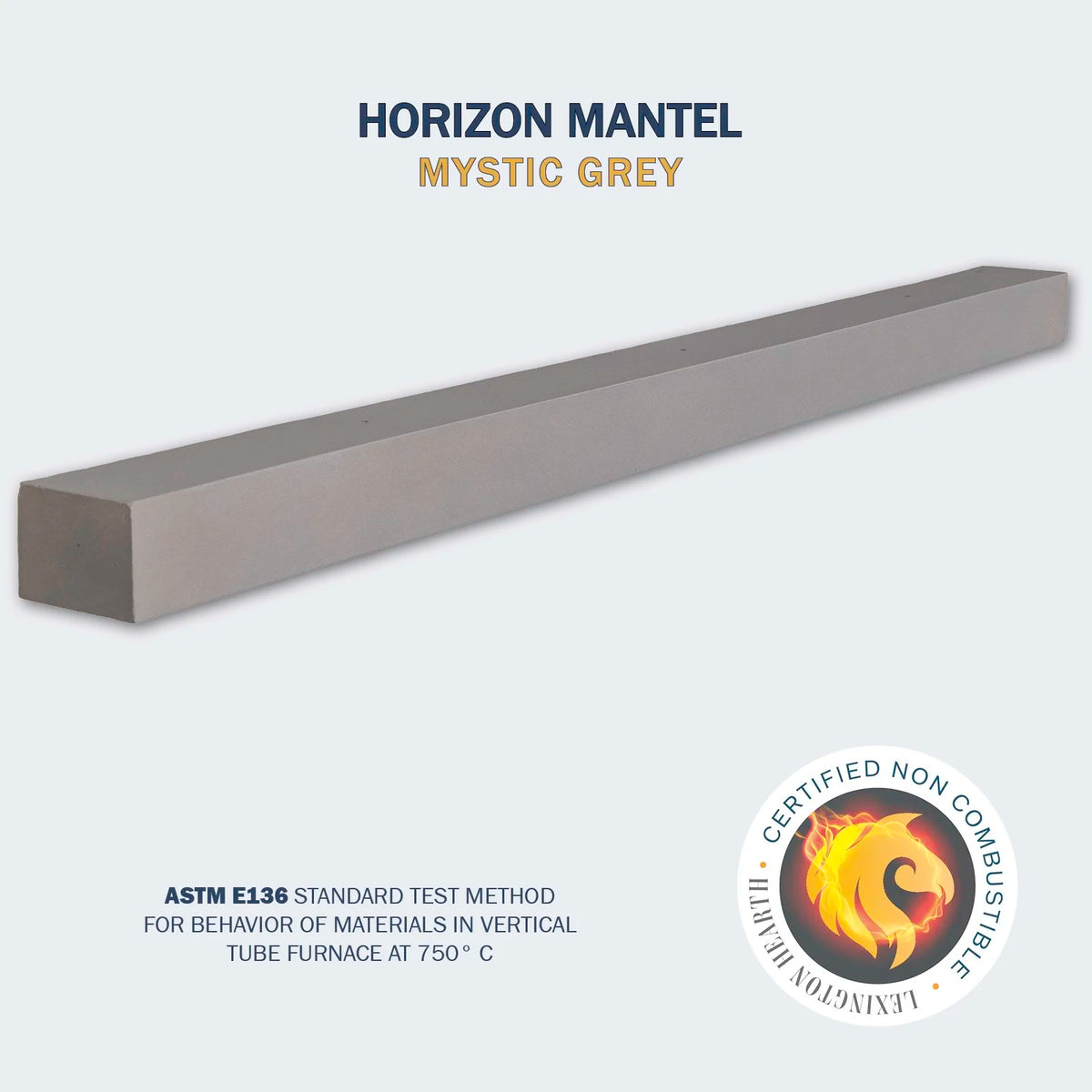 Lexington Hearth Horizon slim non-combustible mantel shelf above a linear fireplace