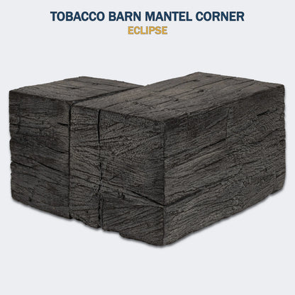 Lexington Hearth Tobacco Barn Corner Mantel in Eclipse, model TB-CO-LH-EC