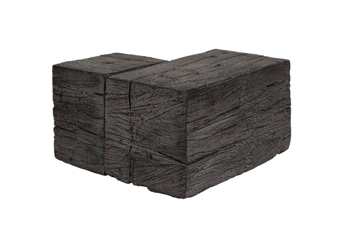 Lexington Hearth Tobacco Barn Corner Mantel in Eclipse, corner view, model TB-CO-LH-EC
