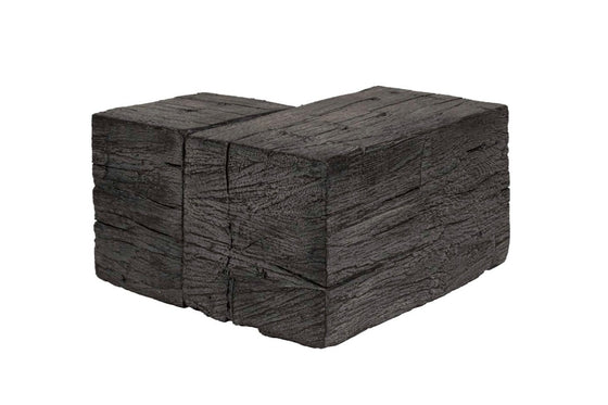 Lexington Hearth Tobacco Barn Corner Mantel in Eclipse, corner view, model TB-CO-LH-EC