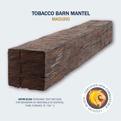 Lexington Hearth Tobacco Barn non-combustible timber mantel in Maduro