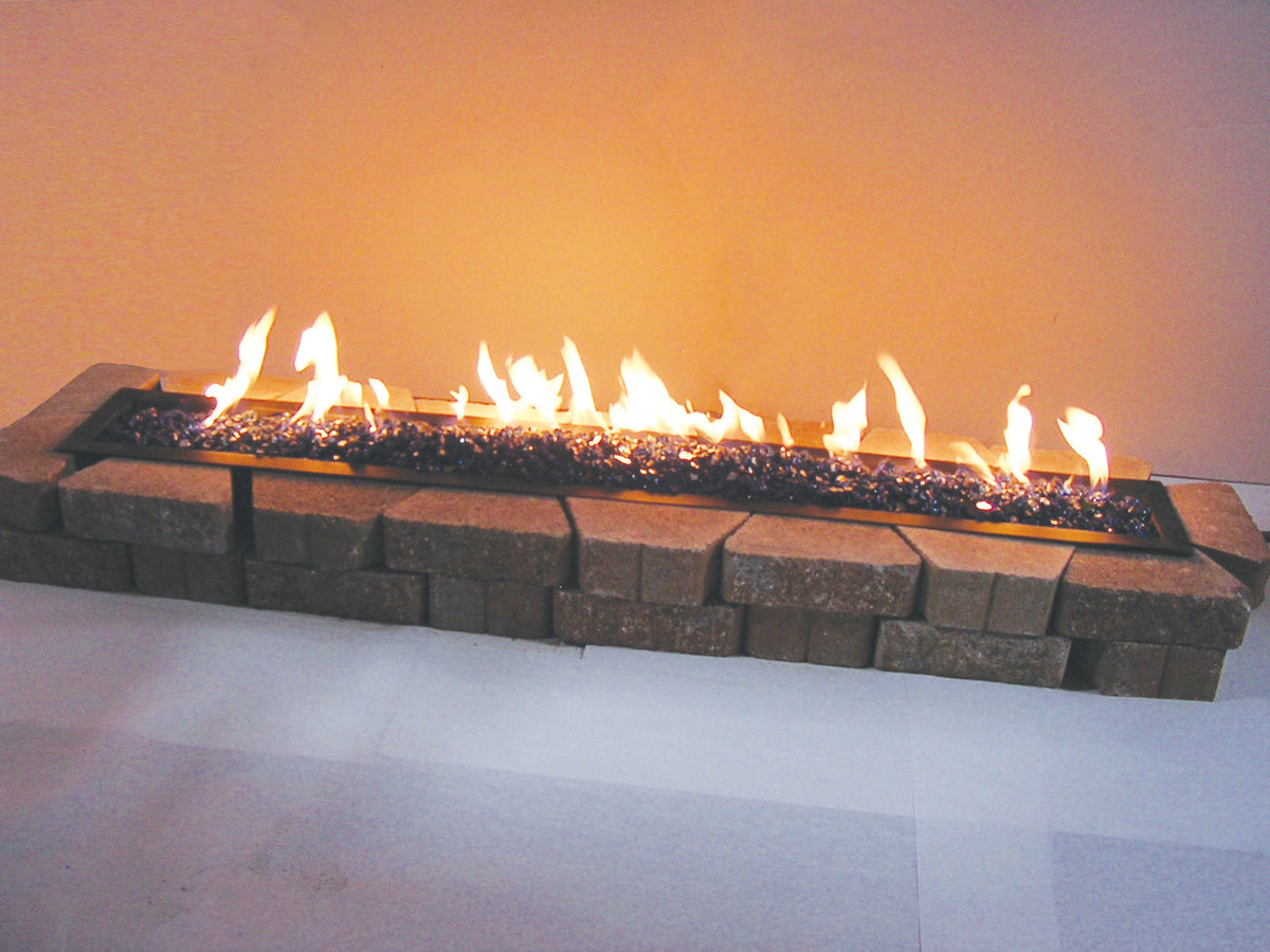 Golden Blount Linear Outdoor Fire Pan with Stainless Burner, Golden Blount