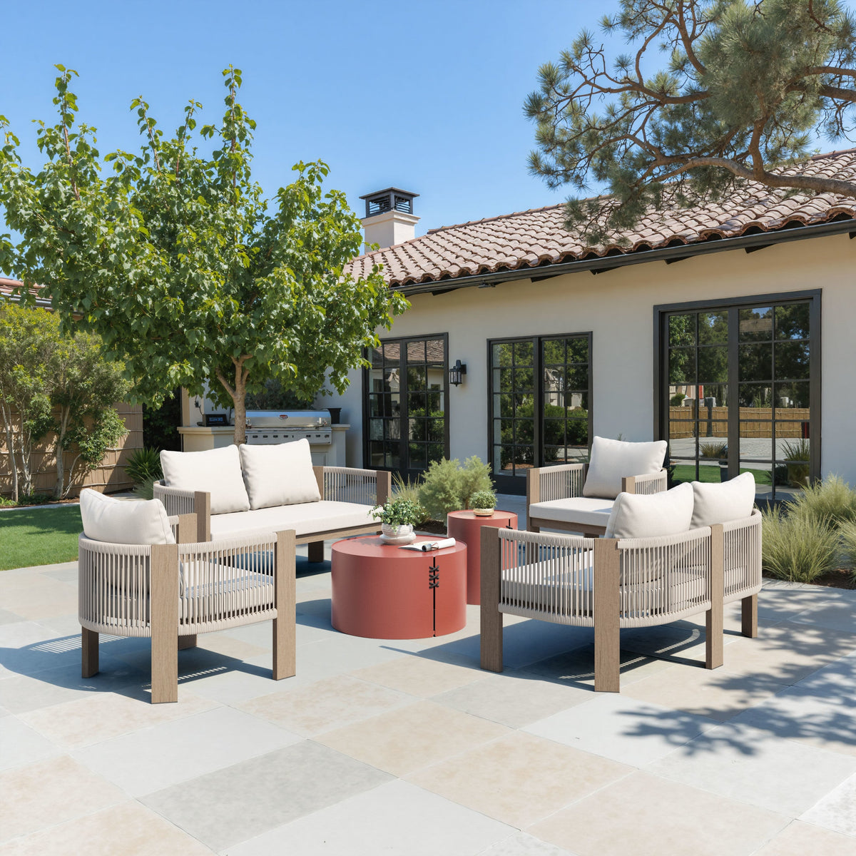 Rebel Outdoor Patio Accent Chair, Beige
