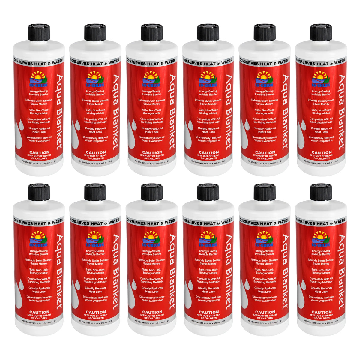 Lo-Chlor Aqua Blanket liquid solar cover 1 qt, 12 pack of twelve bottles