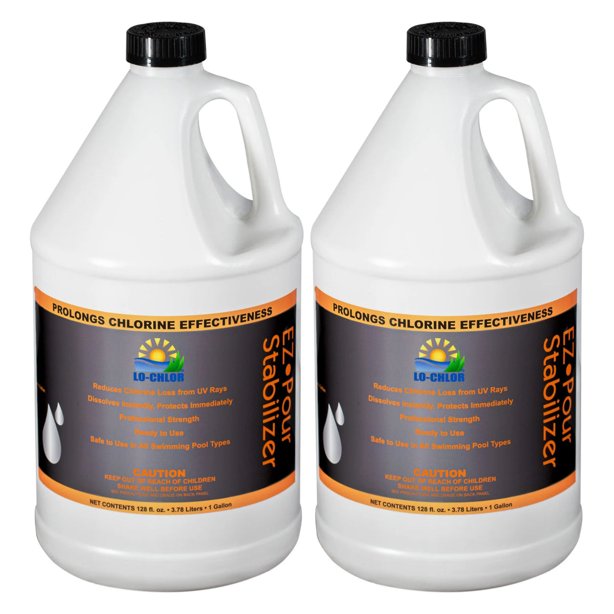 Lo-Chlor EZ-Pour Liquid Stabilizer 1 gallon, 2 pack of two jugs